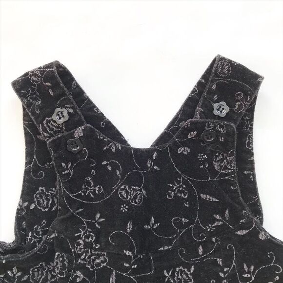 Vintage McKids black velvet floral jumpsuit VGUC 18 months - Picture 3 of 8